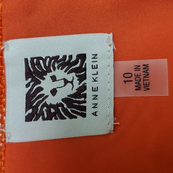 Anne Klein Pencil Skirt Lined w/ Pockets, Orange / White Color, Size 10 NWT - Picture 4 of 10